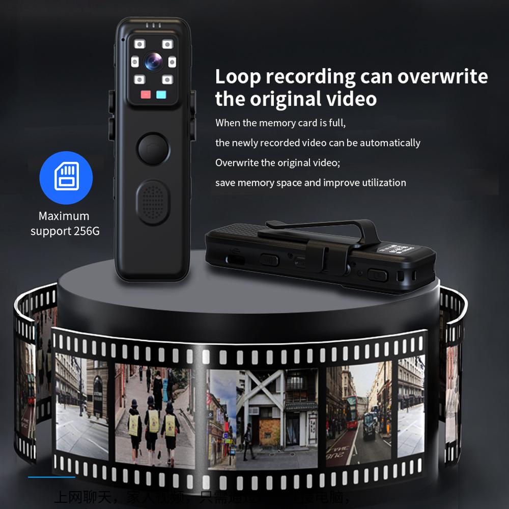 1080P WiFi Body Camera with Audio and Video Recording Wearable Body Cam Mini Camcorder with Red