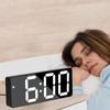 Bedside Voice Control Snooze LED Digital Clock Acrylic/Mirror Alarm Clock Voice Control Time Temperature Display