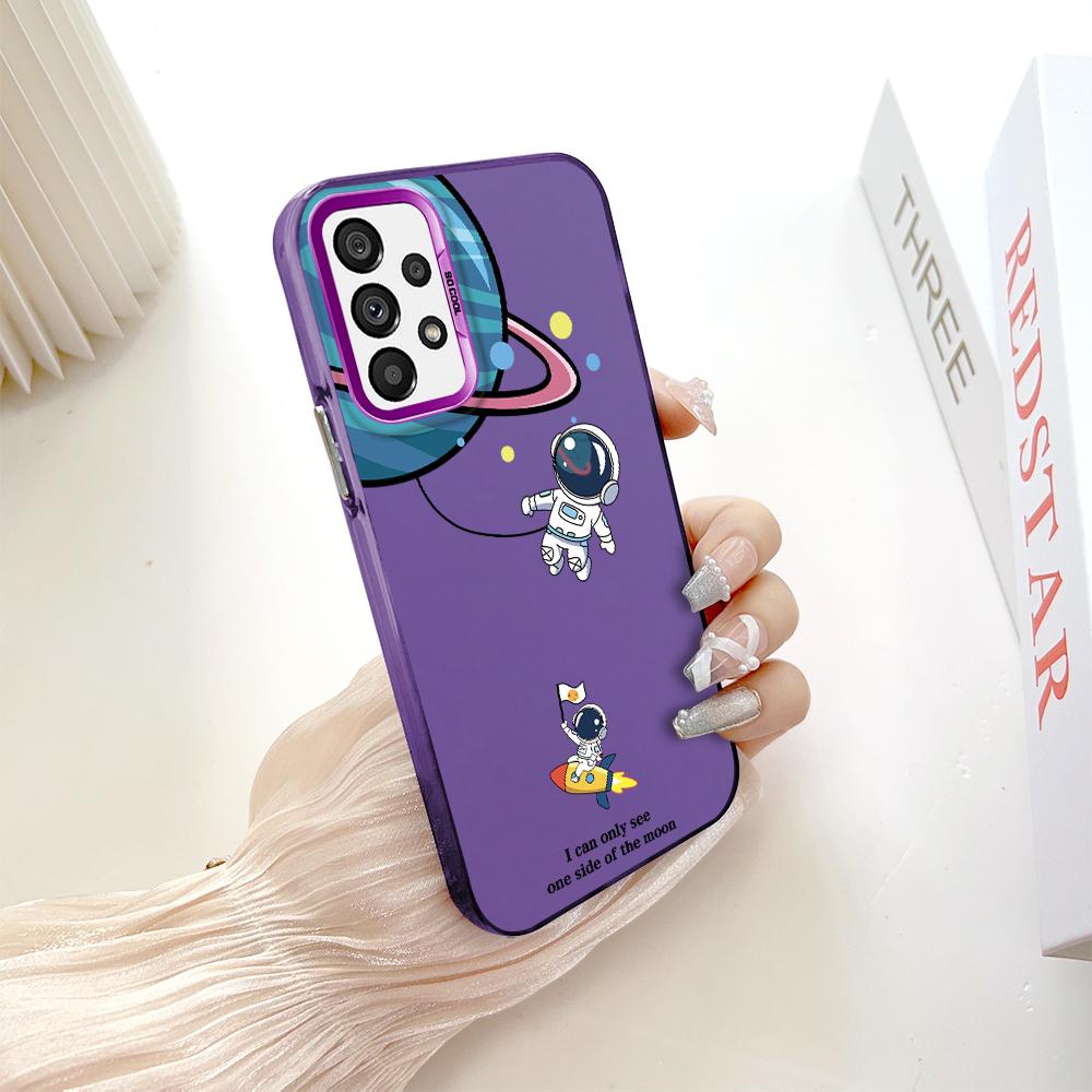 Окрашенный узор, цветной серебристый, двухсторонний, жесткий, противоударный чехол для телефона Samsung