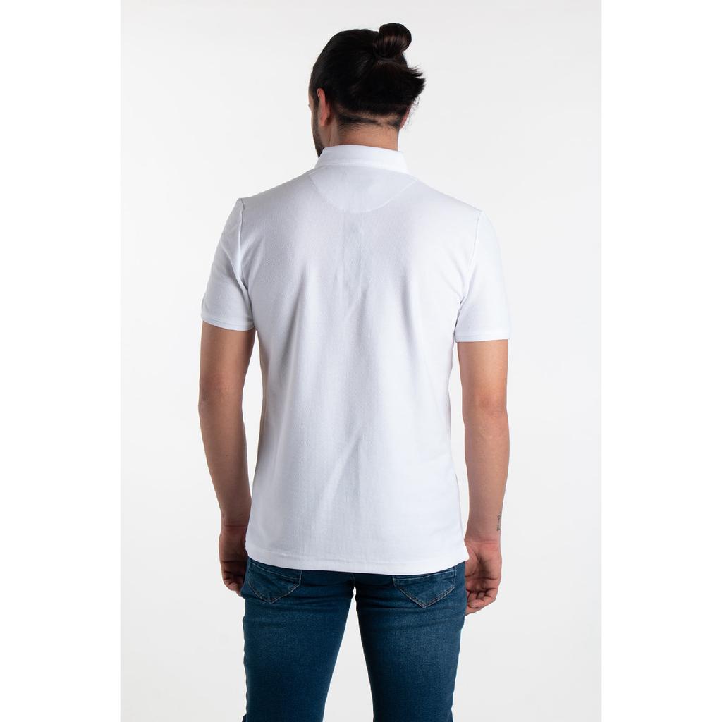 Мужская черная футболка с воротником-поло с молнией и деталями