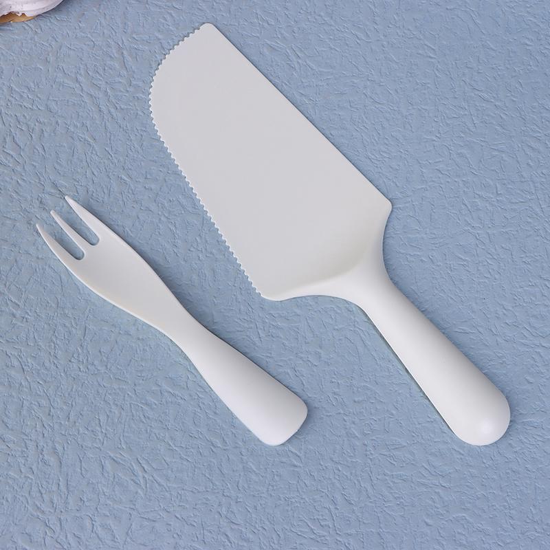 Набор ножей и вилок для торта на 5/10 человек, Белый, Пластиковый одноразовый набор тарелок для ужина, Посуда для выпечки и сервировки торта