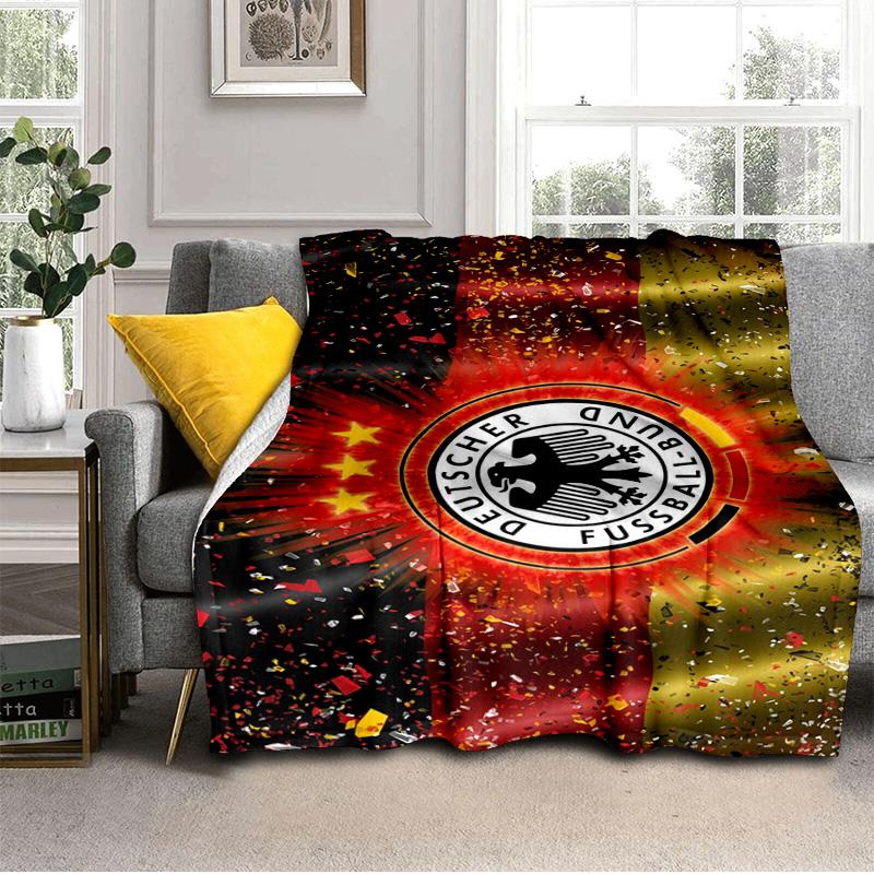 Germany Football Emblem Printed Throws Blanket Soft Flannel Blankets for Couch Bed Gifts for Men Women Picnic blanket Christmas gifts