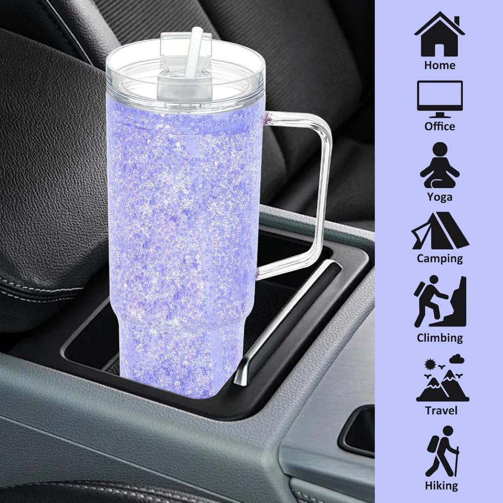 Предварительно просверленные отверстия Снежный шар Тамблер Вместимость 40 унций Блестящий снежный шар НОВЫЕ Кружки Мейсона Посуда для напитков