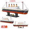 1288PCS City Mini RMS World Famous Movie Titanic Ship Building Blocks Friends Boat Figures Bricks Educational DIY Toys for Kids