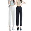 Black Suit Pants for Women, Spring/Summer New Style, Draped Straight Wide-Leg Nine-Point Petite Cigarette Pants, Summer Thin Style