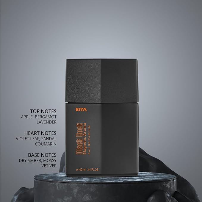 RIYA BLACK ROCK Magnetic Aroma для мужчин Парфюмированная вода-спрей цитрусовый ароматический древесный 100 мл стойкий аромат/бриллиант в парфюмерии (Черный алмаз)