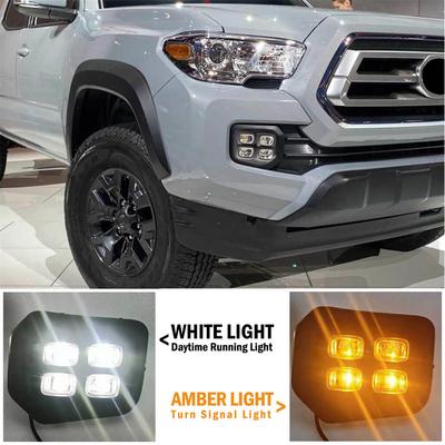 Подходит для 2016-2022 Toyota Tacoma Стиль 4-глаза ДХО Светодиодные противотуманные фары Лампа указателя поворота