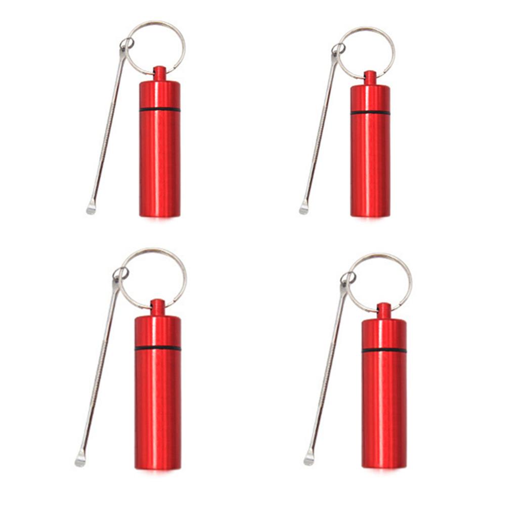 4 шт. Портативный металлический дорожный контейнер для хранения с роскошным дозатором-ложкой