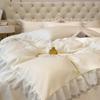 Washed Silk Comforter Bedding 4-piece Set Princess Style Lace Lace 3-piece Set