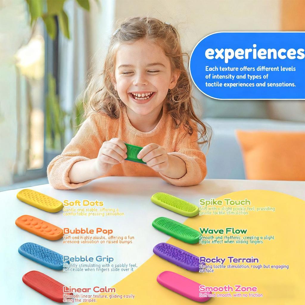 Детская антистресс-игрушка Разноцветные сенсорные полоски Присоска Двусторонние сенсорные полоски