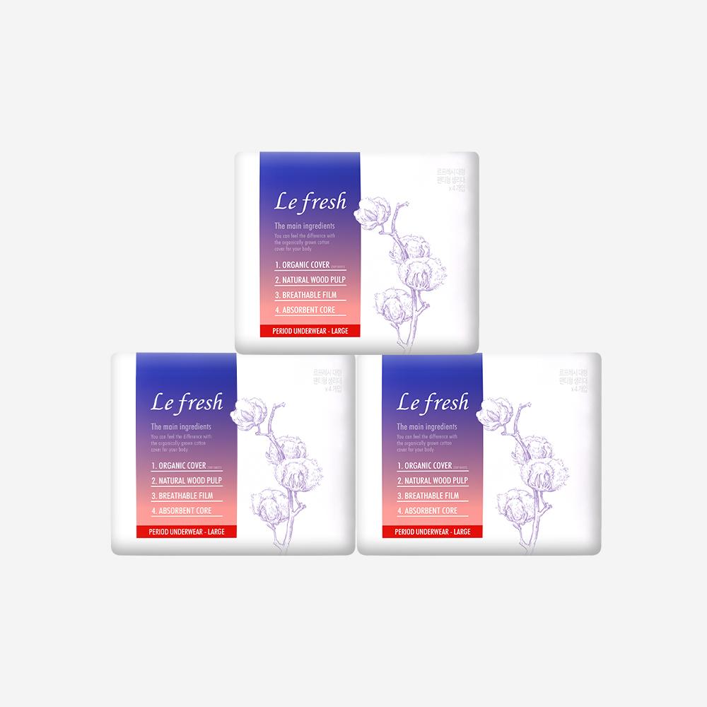 Choose 1 of 6 Types of Le Fresh Organic Cotton Covered Panty-Type Sanitary Napkins