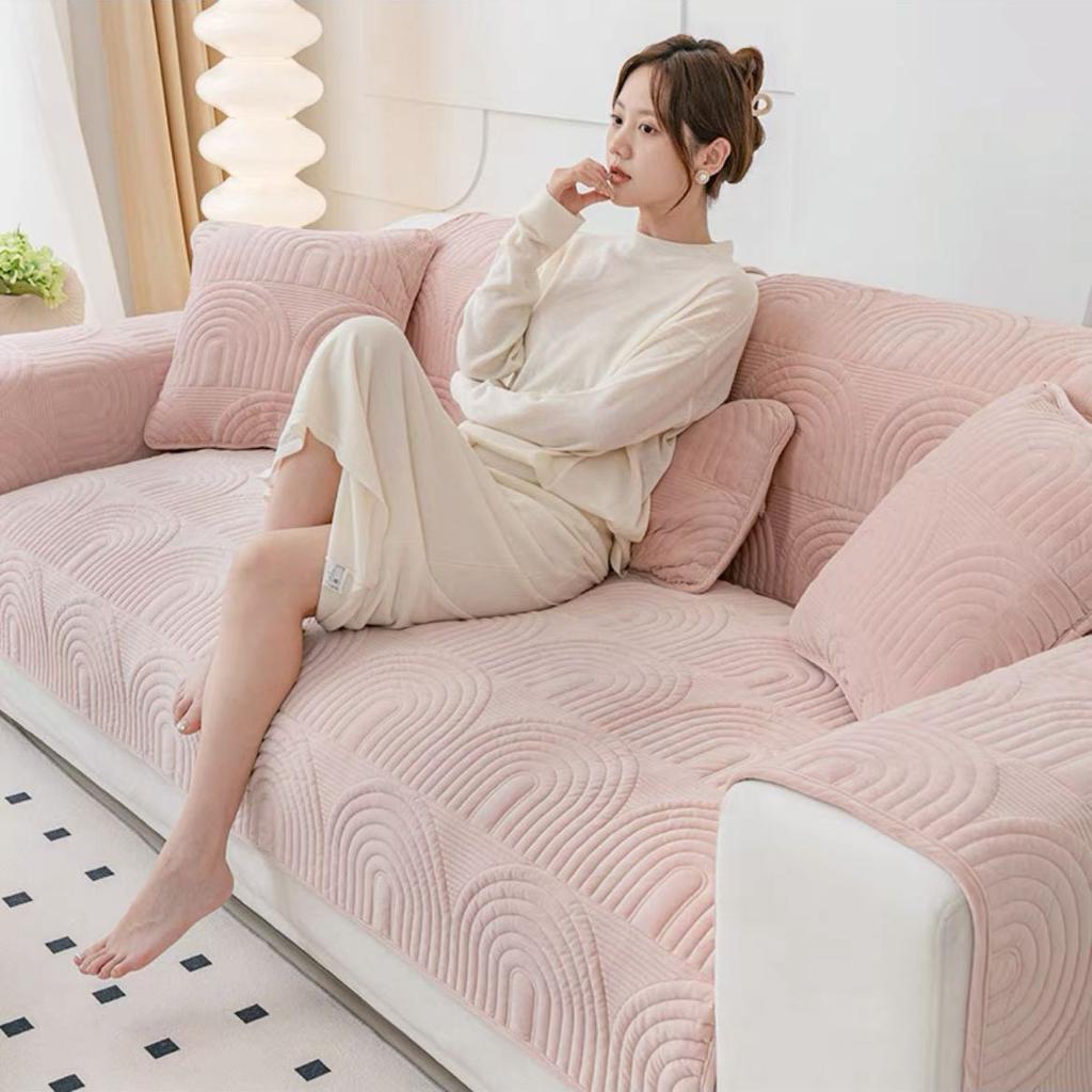 Sofa Cushion, Winter Plush Anti-slip Cushion, Suitable for All Seasons, New Seat Cushion, Leather Sofa Cover Cover Cloth