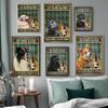 Retro Art Animal Canvas Painting Lovely Dog Reading Poster Slogan Wall Painting Living Room Bedroom Home Decoration Mural No Frame