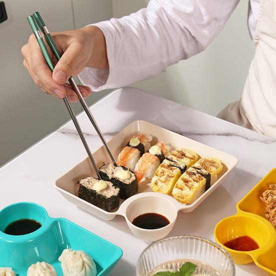 Dumpling Plate with Sauce Dish Design Versatile Easy To Clean Snacks Desserts Sushi Tray Kitchen Tableware