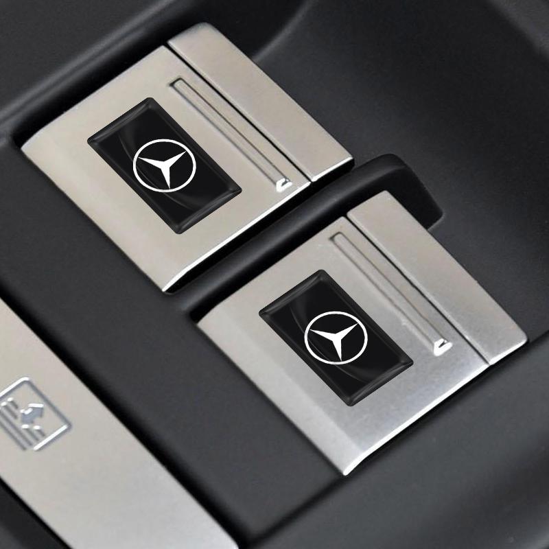 2/5/10Pcs 2025 Fashion New Car Logo Emblem 3D Stickers Carbon Fiber Steering Wheel For Mercedes Benz B R G Class GLK GLA C200 E200 C200L S400