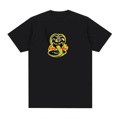 Футболка Cobra Kai для мужчин и женщин, больших размеров, модная, с круглым вырезом, повседневная, дышащая, уличная, Harajuku, большие, принтованные, унисекс, футболки
