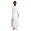 Girls Worship Liturgical Celebration Costume Color Block Sleeveless Asymmetric Hem Lyrical Dance Dress