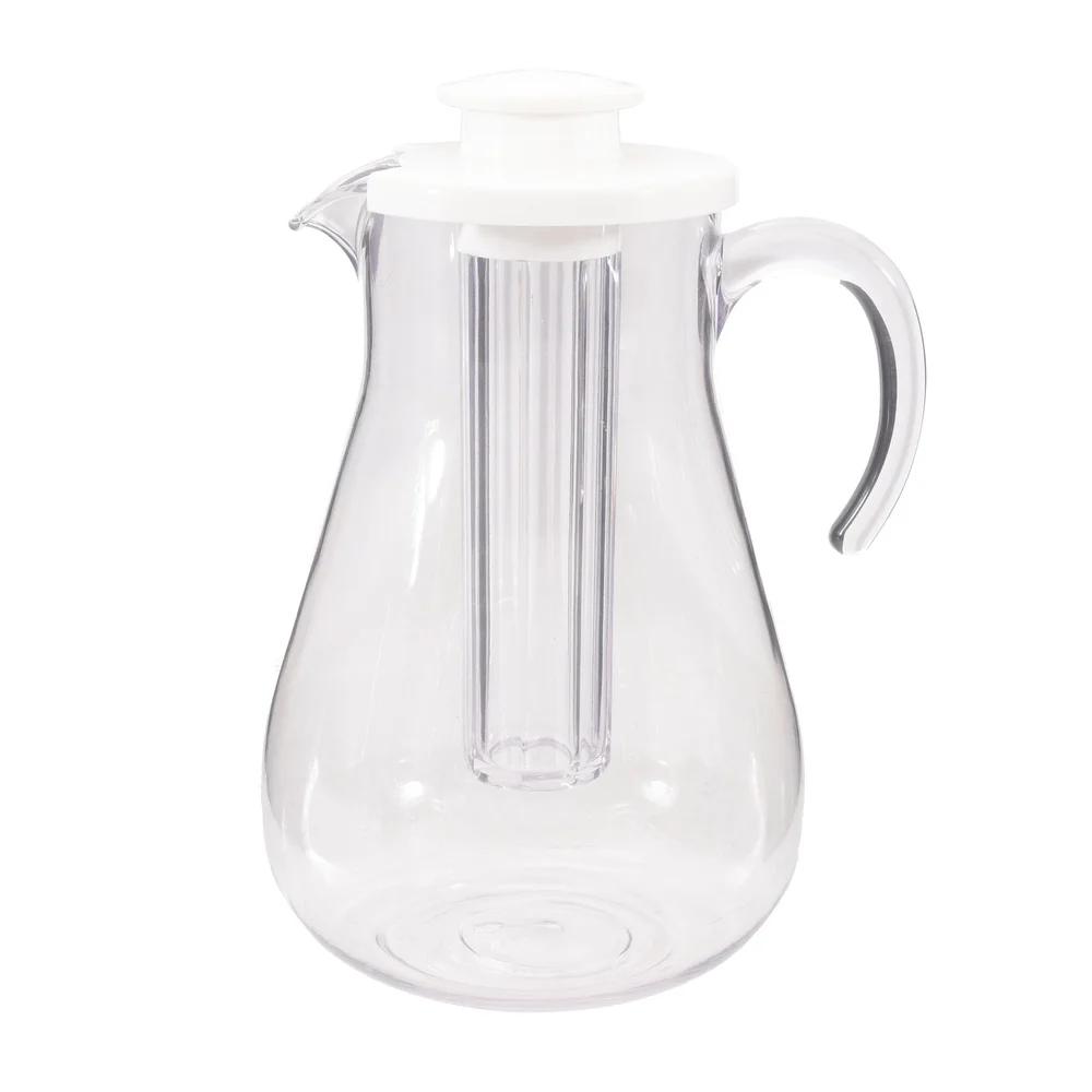 3-Quart Plastic Pitcher with Lid and Removable Ice Core Durable BPA Free Shatterproof Drinkware Indoor Outdoor Entertaining