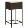 3 Piece Garden Bar Set with Cushions Brown Poly Rattan