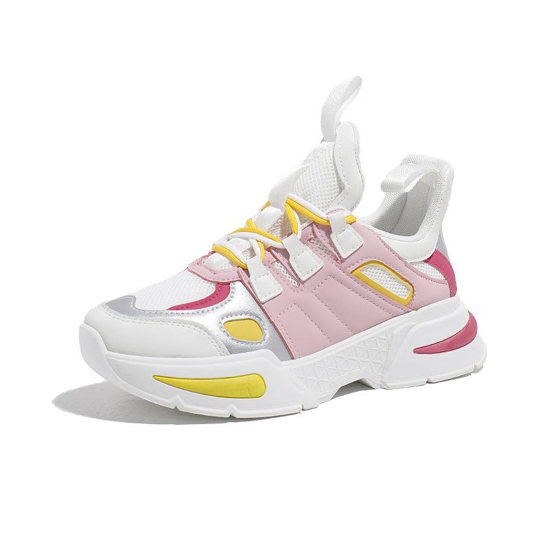 Модная женская вулканизированная обувь Осень Новые уличные нескользящие кроссовки на платформе Модные кроссовки на шнуровке для увеличения роста Удобная обувь для бега