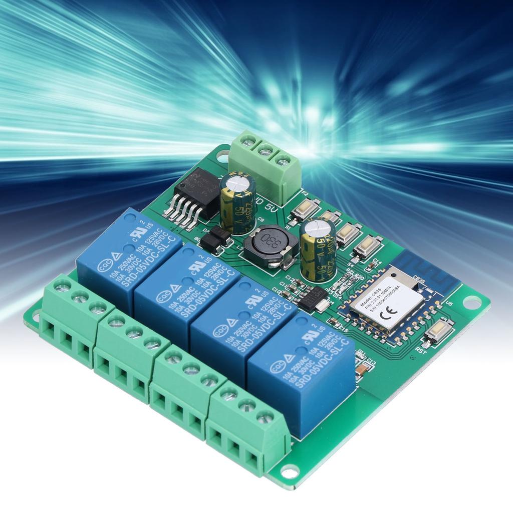 Модуль дистанционного реле WiFi, 4 канала, управление через мобильное приложение, самоблокирующаяся плата ступенчатого регулирования времени