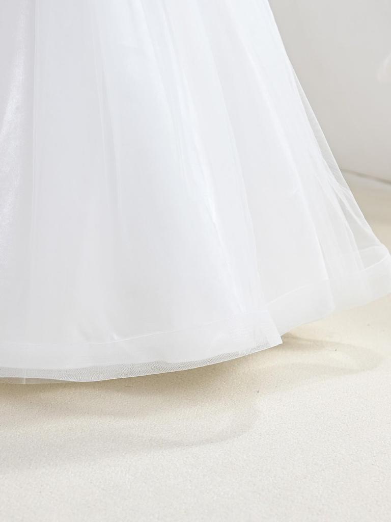 Европейское и американское сетчатое пышное платье принцессы в пол - Формальная одежда для девочки-цветочницы