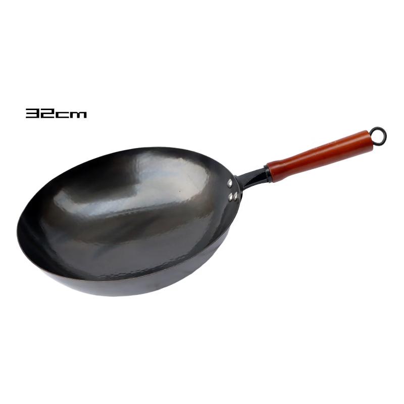 ZISIZ Handmade Wrought Iron Non-stick Wok