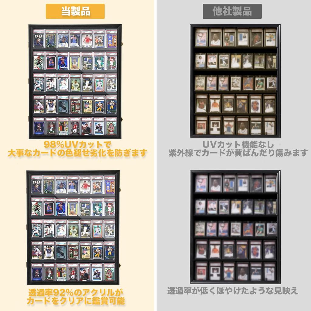 Защитный корпус-рамка для демонстрации коллекционных карточек TCG с УФ-защитой, для PSA, вмещает 35, настенный, для коллекционных карточек Pokemon, спортивных карточек, с УФ-защитой и замком, Защита Pokemon, с замком,