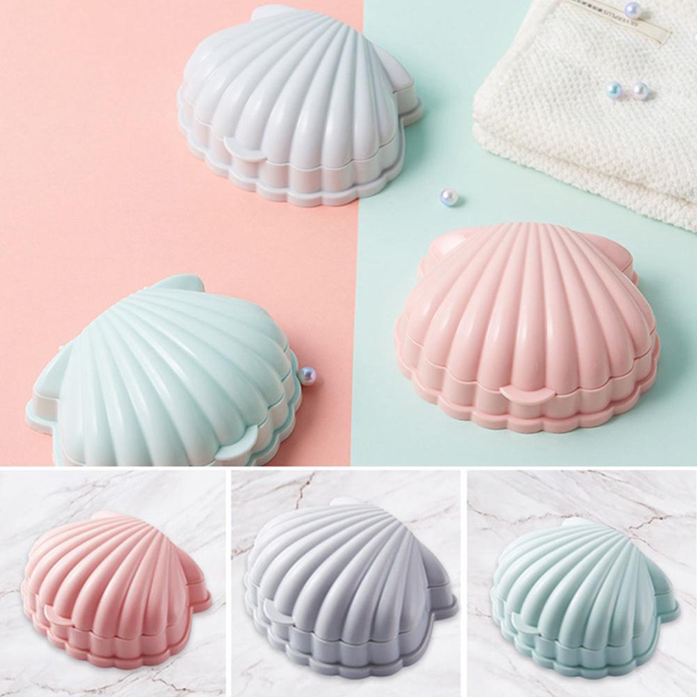 Home Travel Bathroom Accessories Container Shell Shape Storage Case Soap Box Soap Dish Drain Rack