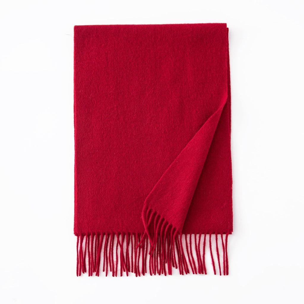 Thickened Autumn and Winter Plaid 100 Wool Scarf Atmosphere Women's All-match Fashion Warm Wool Scarf Comfortable Shawl