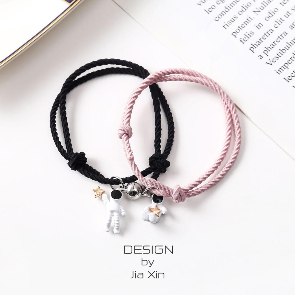 2 шт., браслет со звездами астронавта для женщин, влюбленных, пара, магнит, подвеска, женские и мужские парные украшения для дружбы