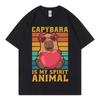Cute Heart Holding Capybara Funny Graphic T Shirts Men Women Clothing Harajuku Y2k T-shirt Fashion Casual Short Sleeve T-shirts