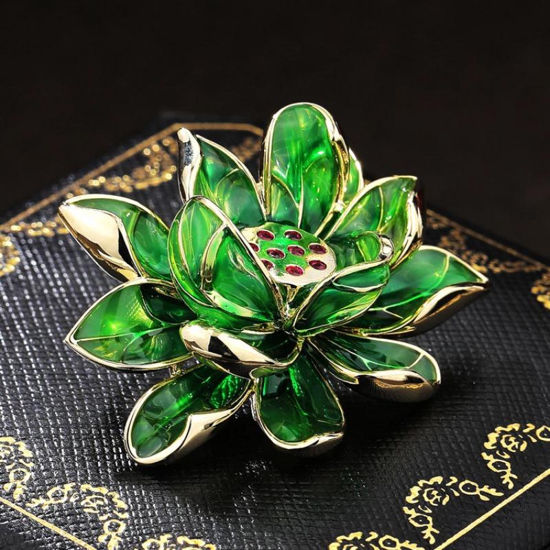 Lotus Brooch, High-end Women's Exquisite Enamel Lotus Brooch, Niche Design Sense Brooch