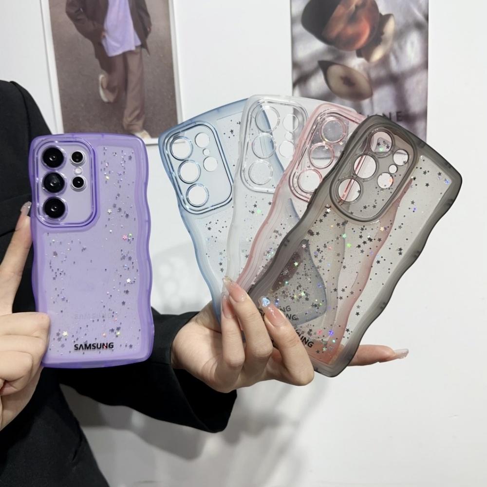 Прозрачный силиконовый чехол для телефона Samsung Galaxy S25 S23 Ultra S24 S22 Plus S23 FE A55 A35 A25 A15 со блестками и пайетками 'Звездное небо', мягкий чехол