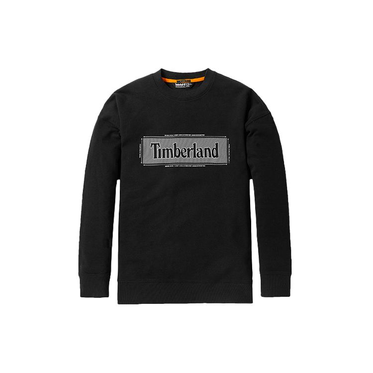 Timberland Мужская толстовка с принтом логотипа, круглый вырез, черная A2A14-001