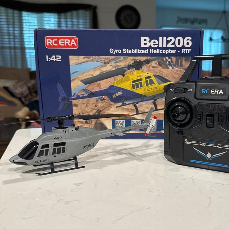 Радиоуправляемый вертолет RC ERA A60 4-канальный, масштаб 1/42, BELL-206, оптическое позиционирование, время полета 10 мин, 2,4 ГГц, 120 м, 6-осевой гироскоп, бесколлекторный самолет