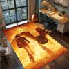 Black Dragon Polyester Carpet Rug Myth Dragon Fire Theme Non Slip Floor Mat Home Decor -QJY
