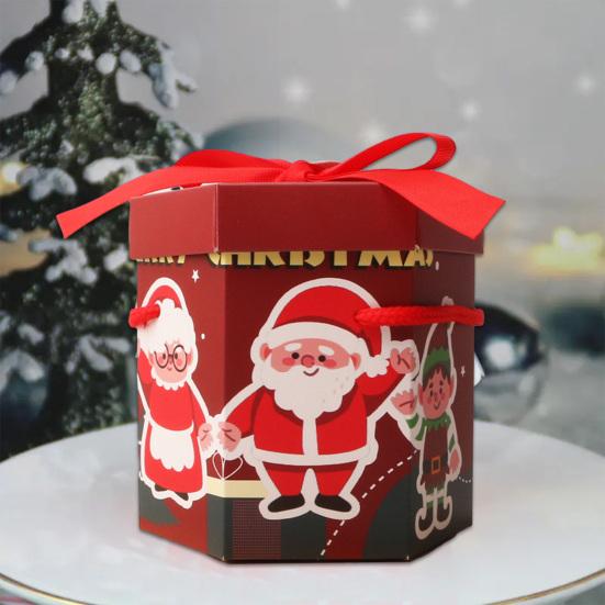 2 шт., подарочная коробка для рождественской вечеринки с портативной веревкой, праздничная конфета, печенье, рождественский подарок, бумажная коробка, упаковочные принадлежности для Рождества