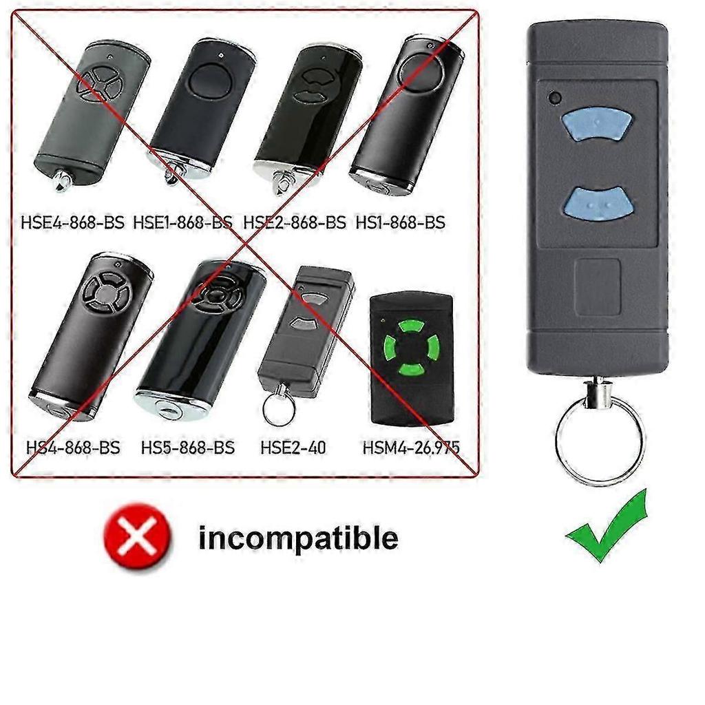2 Pack Garage Door Remote Handheld Transmitter Replacement for HSE2-868 HS4-868 HSM4-868 Promatic less