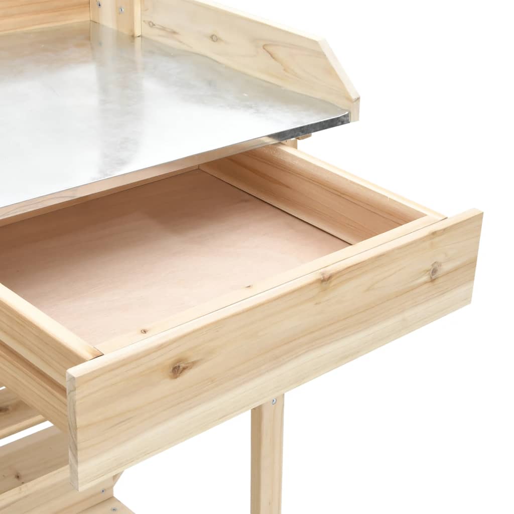 Plant Table with Shelves Solid Pine Wood