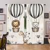 2Pcs Animals Curtains Nostalgia Feels Happy Tale Of Animal Friends Giraffe Lion For Bedroom Bathroom Living Room Dining Room