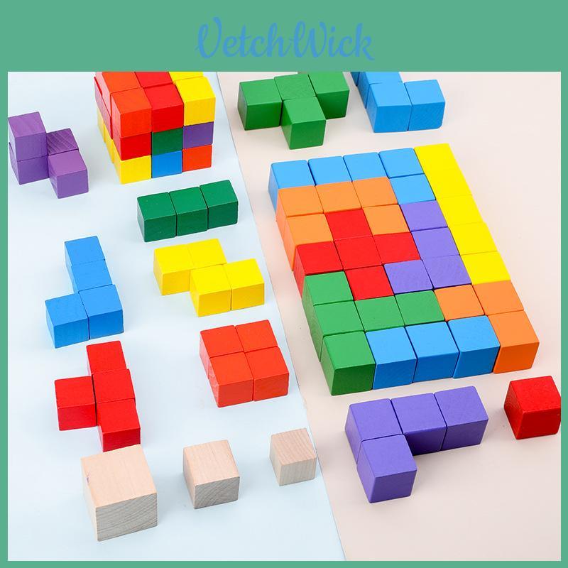 Eco-friendly Water-based Paint Wooden Cube Blocks Perfect For Kids Creative Play