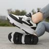 31-42 Детские/женские четырехколесные съемные плоские спортивные туфли для катания на роликовых коньках на открытом воздухе Спортивная обувь для девочек