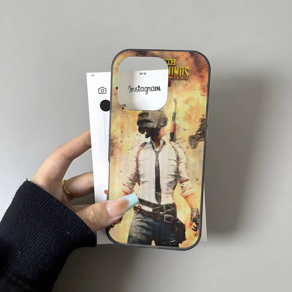 Чехол для телефона P-PUBG B-BATTLEGROUNDS For iPhone 16 15 11 12 13 14 17 Pro Max PLUS Pro, мягкий гофрированный силиконовый задний чехол