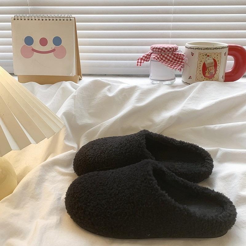 Женская верхняя одежда с плоской подошвой, полутапочки, теплые хлопковые тапочки, женская обувь