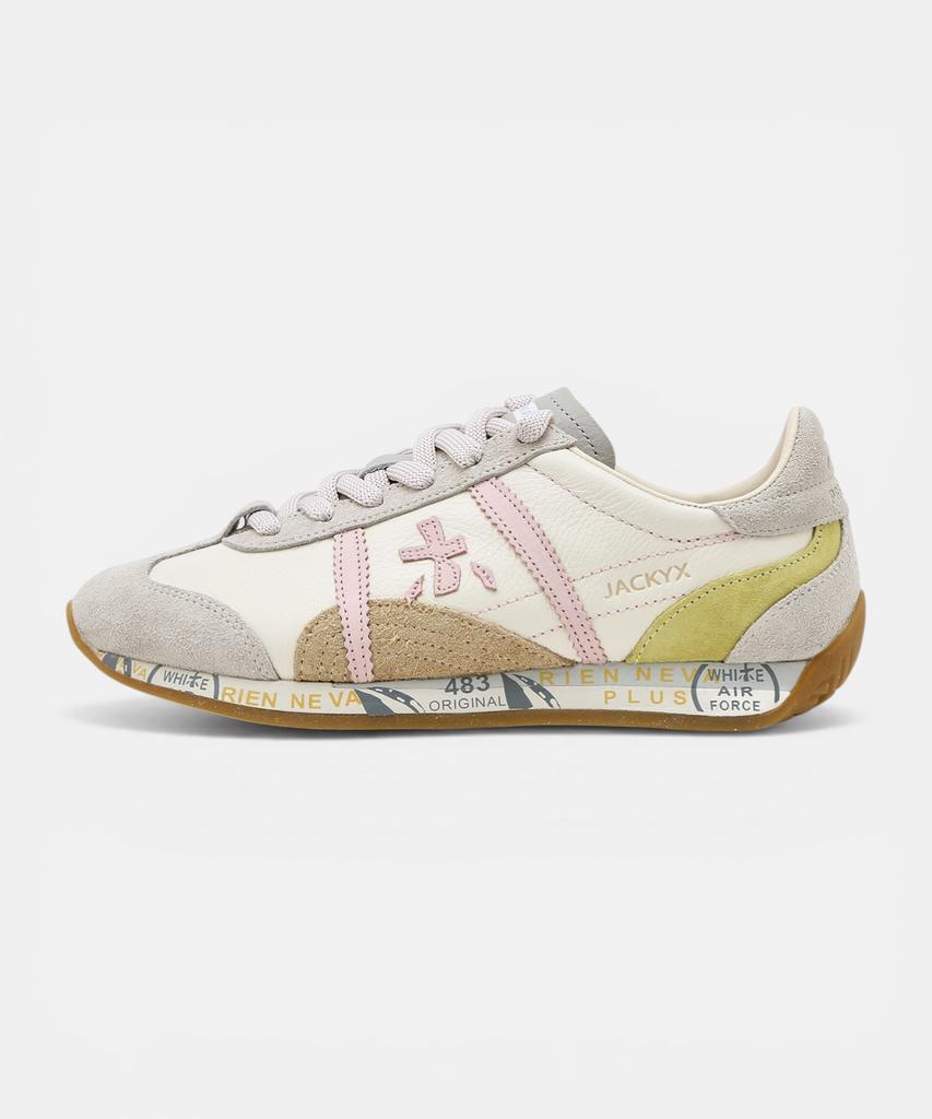 Premiata [26Ss][Jackyx] White Logo Patch Cowhide Women'S Sneakers