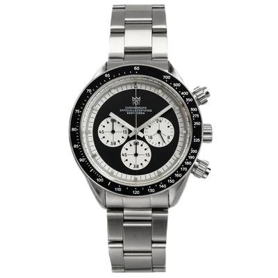 [HYAKUICHI 101] Классический хронограф Non-Date 200m Waterproof Watch Center Chrono Men's Black Panda
