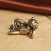Retro Brass Mini Frog Miniatures Figurines Vintage Animal Figurine Toad Desktop Ornaments Home Decoration Crafts Tea Pet Decor