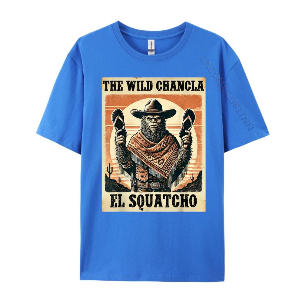 Funny Mexican Bigfoot El Squatcho The Wild Chancla Men's T-Shirts High Quality Vintage