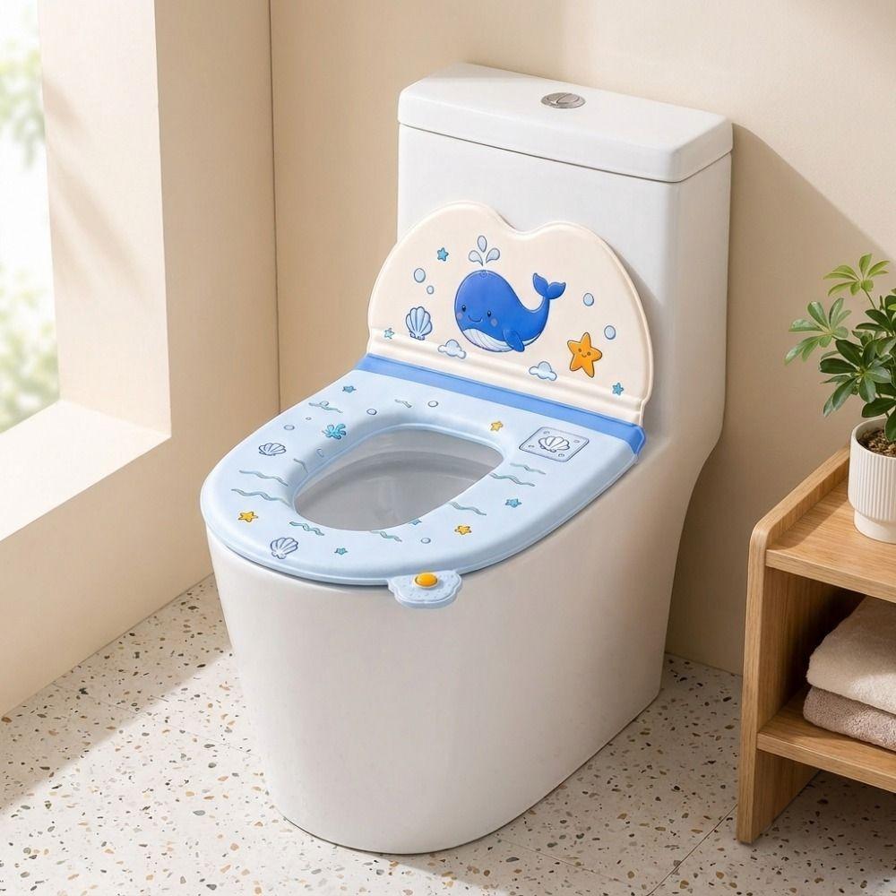 Cartoon Toilet Seat Protector with backrest Toilet Seat Cover Toilet Seat Mat Household